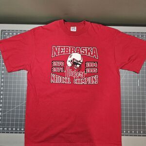 Vintage Nebraska Huskers Tshirt XL Jerzees 90s Football Championship 95 Retro